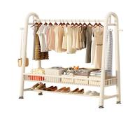 CXFSCD Appendiabiti da Terra con cestini portaoggetti e scarpiera, Resistente all'Usura e Anti-Graffi, Alta stabilità strutturale, Accesso Facile, Facile Montaggio(Size:150 * 170CM,Color:Bianco)