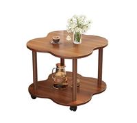 CXFSCD Tavolino Quadrifoglio a Due Livelli con Rotelle, Spazio di rangemento Aperto, Stabile nella Portata, Compatto e Flessibile, Facile da Montare(Size:50 * 50CM,Color:A)