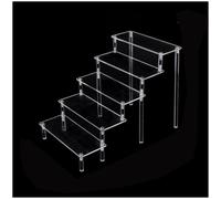 CXGBQSJ Supporto Espositivo in Acrilico Cinque Livelli per Bancone, Riser Trasparente a Gradini per Cosmetici, Skincare e Presentazione Prodotti Retail,34.6 * 7.6cm