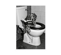 CXGFEFFG B&W Poster su tela con cane che legge la stanza, decorazione per camera da letto, 50 x 75 cm