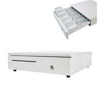 CXGFRGH Cassetto portadenaro per supermercati, Cassetto for registratore di Cassa, Vassoio Portamonete Rimovibile, cassetto for Contanti con Apertura Automatica for Sistema POS(Bianco)