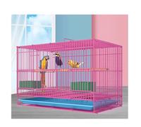 CXGFRGH Gabbia per Uccelli, Gabbie for Uccelli for for in Filo Metallico Trasportini rettangolari for Gabbia for Il Volo Grande for del parrocchetto Prodotti for Animali Domestici(Pink Large)