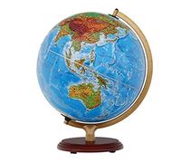 CXGFRGH Mappamondo, Globo geografico Globi del Mondo con Supporto in Legno 2 in 1 terrestre Illuminato Grande Globo da 12,5 Pollici Luce Notturna