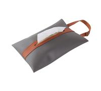 CXGFRGH Portarotolo, Porta-fazzoletti da Appendere in Pelle PU for Sedile Auto, Porta-fazzoletti da Appendere, Porta-Carta igienica(Gris)