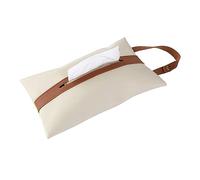 CXGFRGH Portarotolo, Porta-fazzoletti da Appendere in Pelle PU for Sedile Auto, Porta-fazzoletti da Appendere, Porta-Carta igienica(White)