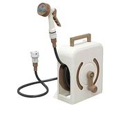 CXGFRGH Raccolta Tubi, Avvolgitubo Compatto da 15 m/50 Piedi, Supporto Portatile for Tubo dell'Acqua, Funzione di Facile riavvolgimento in Dotazione(White)