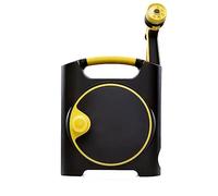 CXGFRGH Raccolta Tubi， Avvolgitubo Portatile Compatto 10+2M/32+6FT, con Maniglia e Guida Tubo, Fornito con 1 ugello e Tutti i raccordi