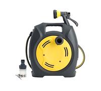 CXGFRGH Raccolta Tubi, Carrello Porta Tubo Flessibile for Esterni, Adatto alla Maggior Parte dei Tipi di Rubinetto, con Tubo Flessibile da 10 m/32 Piedi e ugello a 7 Modelli.(Yellow)