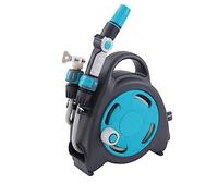 CXGFRGH Raccolta Tubi, Set Porta Tubo Flessibile for organizzare Tubi dell'Acqua, con Tubo Flessibile da 15 m/50 Piedi e Carrello avvolgitubo con ugello a 3 modalità (Blu)(Blue)