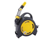 CXGFRGH Raccolta Tubi, Set Porta Tubo Flessibile for organizzare Tubi dell'Acqua, con Tubo Flessibile da 15 m/50 Piedi e Carrello avvolgitubo con ugello a 3 modalità (Blu)(Yellow)