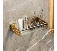 CXGFRGH Scaffali per Bagno, Portaoggetti da Doccia in Rame Parete, Elegante Cestino portasciugamani for Il Bagno(Black D,1 Layer 30Cm)