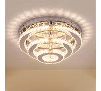 CXGLEAMING 13.8 "moderno candelabro LED candelabro di cristallo 3 livelli lampadario rotondo soggiorno lampadario camera da letto sala da pranzo lampada calda cucina