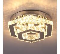 CXGLEAMING 13" moderno lampada da soffitto lampadario di cristallo plafoniera a LED dimmerabile da incasso esagonale lampadario per soggiorno camera da letto cucina(telecomando)