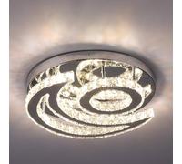 CXGLEAMING 15.7" moderna lampadario da soffitto plafoniera a LED di cristallo luna rotonda lampada a sospensione da incasso per soggiorno camera da letto cucina(3 Colore modificabile)