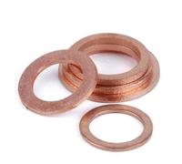 Cxiang-Rondelle Piatte 10pcs M6 M8 M10 M12 M14 M16 M18 M20 Thickness 1.5mm Solid Copper Washer Shim Flat Ring Gasket Rings Seal Plain Washers Rondelle Piatte(M18x24x1.5mm 10pcs)