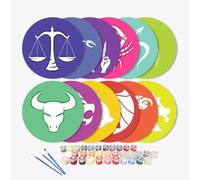 CXINLky 12 pezzi Dipingere Secondo I Numeri Costellazione Tovagliette Fai da Te Dipingere Con I Numeri, Sottobicchieri Antiscivolo per Ciotola Pentole, Padelle-02 Immagini Stelle