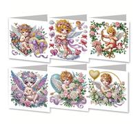 CXINLky Diamond Art Painting - Biglietti di San Valentino, fai da te, per San Valentino, compleanno, biglietto regalo per la famiglia, gli amanti degli angeli 04