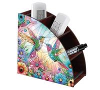 CXINLky Diamond Art Painting - Supporto per telecomando fai da te con diamanti e mezzaluna, con 4 scomparti, 13 colibrì
