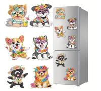 CXINLky DIY Diamond Art Painting Magneti da frigorifero, kit di magneti per frigorifero, lavagna magnetica, lavagna bianca, bacheca da 18 cuccioli