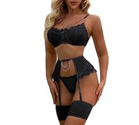 CXKOLD Goth Completi Intimi da Donna Tuta sexydonna Hot Intimi Sexy Babydoll Pijama Bustino Seno Scoperto Babydoll Costume Perizoma Donna Mare Trasparente