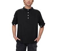 CXKOLD Maglietta Cotone Uomo Camicia Smanicata Uomo t Shirt Uomo Nera XXL Elasticizzata Magliette Polo Uomo Manica Corta Taglie Forti Camicia No Stiro Uomo Maniche Corte Maglia Maglietta