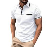 CXKOLD Polo Uomo Regular Fit Camicia Cowboy Uomo t Shirt Bianca Uomo Muscle Fit Polo Uomo Elegante Taglie Forti Camicia Collo Coreana Uomo Lino Maglia Attillata Uomo Completini Calcio Uomo Maglia