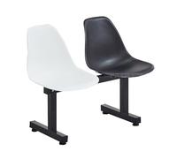 Cxlly Sedie Per Sala D'Attesa - Sedie Da Ufficio A 2 Posti Per Reception, Panche Per Aeroporto, Banca, Ospedale, Salone Di Bellezza, Campo Da Basket, Scuola(White+Black)