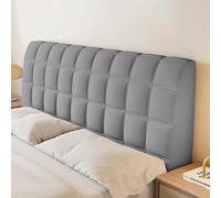 CXLT Copri Testata Letto Matrimoniale Singolo Copri Testiera Imbottito/Pelle/Legno Protezione Schienale Letto Antipolvere Copertura Velluto di Cristallo Elastica Fodera Testate Letto(190cm,Dark Gray)