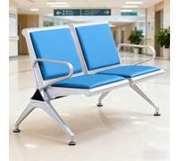 CXLXBRZD Sedia da Reception in PU, 2 Posti, Panca for Sala D'attesa con Schienale e Braccioli, for Ufficio, Salone, Banca, Ospedale(Light blue)