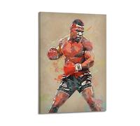 CXMAKNZ Dipinto in ferro di Mike Tyson su tela decorativa ad olio per poster da appendere per casa, soggiorno, camera da letto, sala da pranzo, 20 x 30 cm, stile cornice
