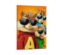 CXMAKNZ Poster applicabili a Alvin Und Die tela pittura a olio pittura decorativa arte poster da appendere casa soggiorno camera da letto sala da pranzo parete 40 x 60 cm, stile cornice