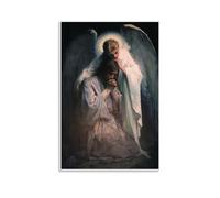 CXMAKNZ Poster applicabili a Cristo e l'Angelo su tela, pittura a olio, decorativa, da appendere, per casa, soggiorno, camera da letto, sala da pranzo, 40 x 60 cm, senza cornice