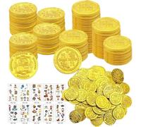 CXNXFD 100 monete d'oro dei pirati, monete d'oro artificiali, monete da gioco, caccia al tesoro con motivo pirata, soldi per caccia al tesoro