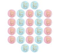 CXNXFD 24 bottoni a forma di sesso, Team Boy & Team Girl Buttons per Gender Reveal Baby Shower Party accessori per la decorazione di feste, rosa e blu, 4.5 Centimeters, Plastica Metallo