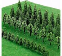 CXNXFD Modellino di alberi in miniatura per modellismo ferroviario e paesaggistico, 50 pezzi, verde