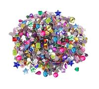 CXNXFD Set di 1200 strass acrilici multicolori con glitter artificiali, in diverse forme, diamanti decorativi per lavori fai da te, feste, eventi, tesoro dei pirati, caccia al tesoro