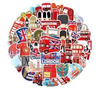 CXNXFD Set di 50 adesivi a tema Londra, per laptop, bagagli, scrapbooking