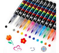 CXNXFD Set di pennarelli acrilici, pennarelli acrilici, punta morbida, pennarello, ceramica, vetro, pietre, ciottoli, pittura, artigianato, bambini, adulti, uova, accessori per zucca, 12 colori