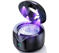 CXRUY Pulitore per montaggio ad ultrasuoni, detergente per denti UV, detergente per protesi dentarie, allineamento, parentesi graffe, testine spazzolino da denti, gioielli (nero)