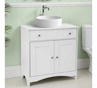 CXRYLZ-FUR Mobile sottolavabo in legno, mobile da bagno con 2 ante e cassetti, ripiani regolabili, per WC, bagno, 60 x 30 x 65 cm, bianco
