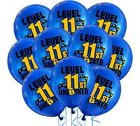 Cxryrzhe 11 palloncini blu a tema videogiochi, palloncini da gioco in lattice da 30,5 cm, per ragazzi e adolescenti, forniture per feste di 11° compleanno