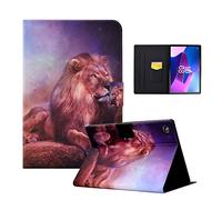 CXTCASE Custodia per Lenovo Tab M10 Plus 3rd Gen (2022) 10,6", PU Intelligente Tablet Cover Lenovo Tab M10 Plus 3rd Gen, Tablet Custodia con Slot per Schede, Re Leone