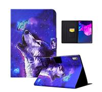 CXTcase Custodia per Lenovo Tab P11 (2nd Gen) 11.5" 2022,PU Intelligente Tablet Cover Lenovo Tab P11 (2nd Gen) 11.5" 2022,Tablet Custodia con Slot per Schede,Farfalla e Lupo