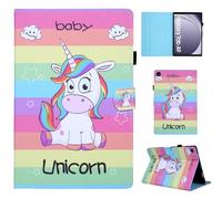 CXTCASE Custodia per Samsung Galaxy Tab A9 2023 (SM-X110/SM-X115) 8.7", custodia protettiva con supporto per Samsung Galaxy Tab A9 2023, unicorno arcobaleno