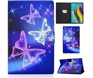 CXTCASE Custodia per Samsung Galaxy Tab S5e 10.5 Pollici 2019(SM-T720/T725), Custodia Cover Case con Funzione Stand per Samsung Galaxy Tab S5e 10.5 Pollici 2019(SM-T720/T725), Viola Farfalla