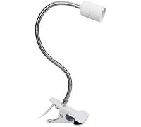 CXtech Lampada con Pinza, Portalampada a E27, Base per lampada da tavolo a LED con pulsante ON/OFF, Luce di Lettura con Collo di Cigno per Trucco, Tatuaggio, Ufficio, Lettura Notturna (EU Plug)