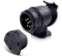 CXTM adattatore 13 a 7 poli, adattatore rimorchio 13 a 7 poli, adattatore presa rimorchio da 13 a 7 pin incl. copertura di parcheggio, sistemi a 12 V, per portabici, rimorchi per cavalli