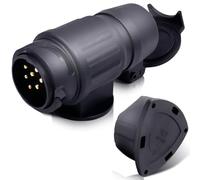 CXTM adattatore 13 a 7 poli, adattatore rimorchio 13 a 7 poli, adattatore presa rimorchio da 13 a 7 pin incl. copertura di parcheggio, sistemi a 12 V, per portabici, rimorchi per cavalli