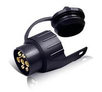 CXTM adattatore 7-13 poli per rimorchi, adattatore 7 poli 13 poli, adattatore da 7 a 13 poli gancio traino incl. copertura di parcheggio, sistemi a 12 V, per portabici, rimorchio per cavalli