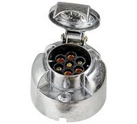 CXTM Presa per rimorchio in metallo, 7 poli, con accessori di montaggio, 12 V, impermeabile, 7 poli e presa in alluminio, conforme alla norma ISO 1724, per rimorchi, roulotte, camper, adattatore AHK